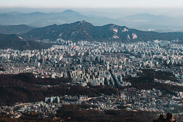 A part of Seoul from the Bukhansan mountain. What a view! And what a hike. (800+ meters)